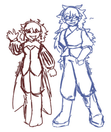 Rori and Yulia Fullbod Sketch